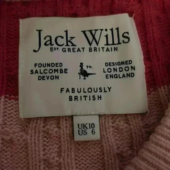Jack Wills Pink Striped sweater. Size 6. 100% Cotton. Women’s. Looks new. - Picture 5 of 6